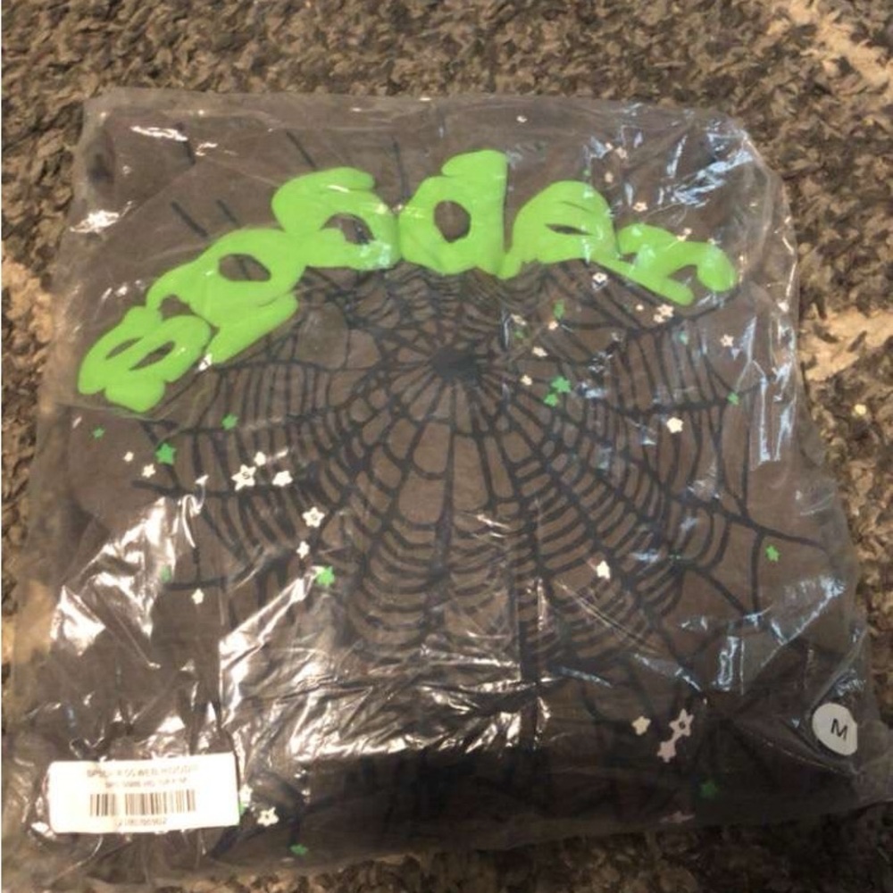 Green and Black Crewneck Sweater with Neon Design